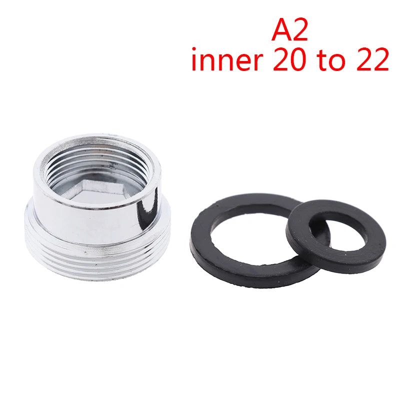 Kitchen Faucet Adapter Set 16/18/20/22/24mm To 22mm With Washer Metal Male Female Saving Tap Aerator Connector Bathroom Access