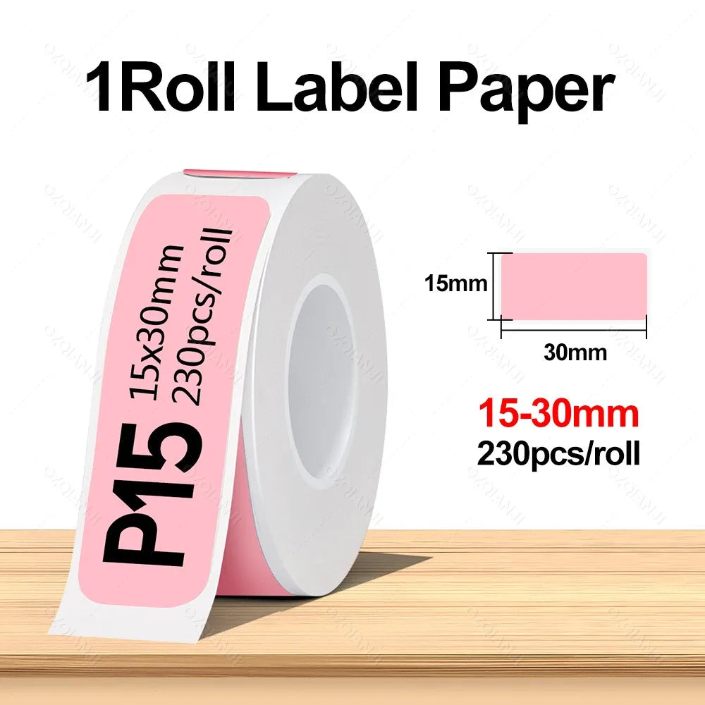 Portable Mini Labeling Printer Marklife P12 Thermal Adhesive Sticker Pocket Label Maker or 1Roll Spacer/Continues Label Paper