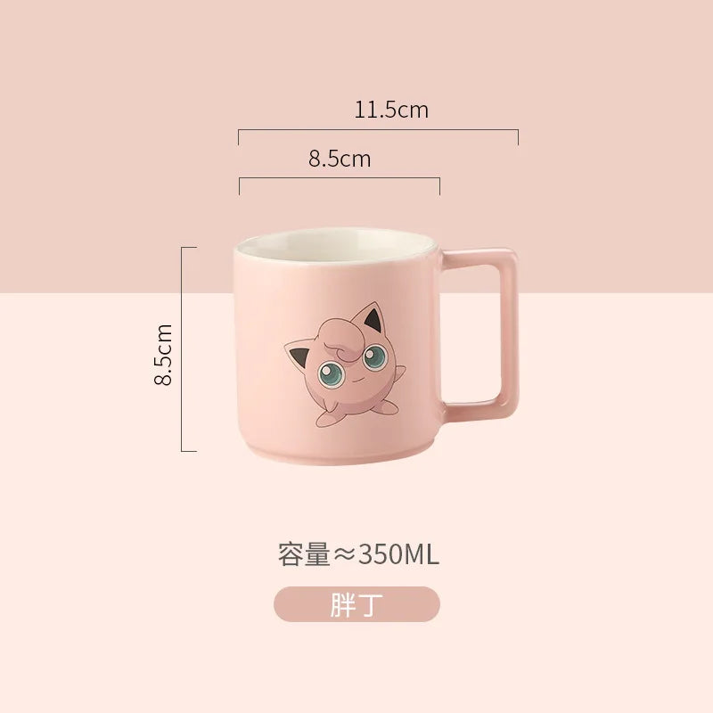 New Cartoon Pokemon Pikachu Mug Breakfast Milk Cup Cute Drink Tableware Ceramic Coffee Cup Gift Dessert Kawaii Drinkware Kitchen