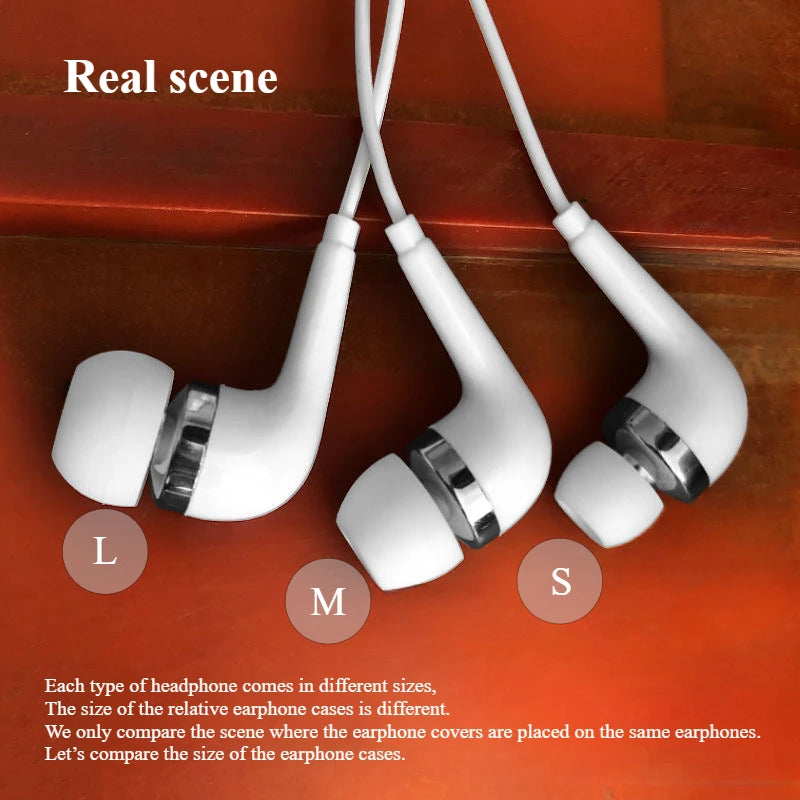 6 Pairs(S/M/L)Soft Silicone Replacement Eartips Earbuds Cushions Ear Pads Covers for In-Ear Headphones Earphones Accessories