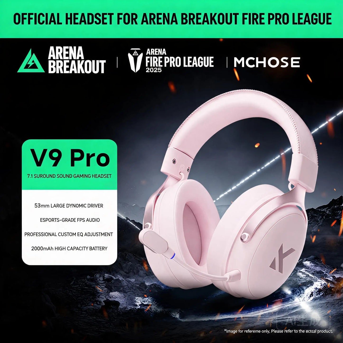 MCHOSE V9 pro Wireless Bluetooth Headset with Three Mode Microphone Noise Reduction Dynamic Sound Low Delay Office And Gaming