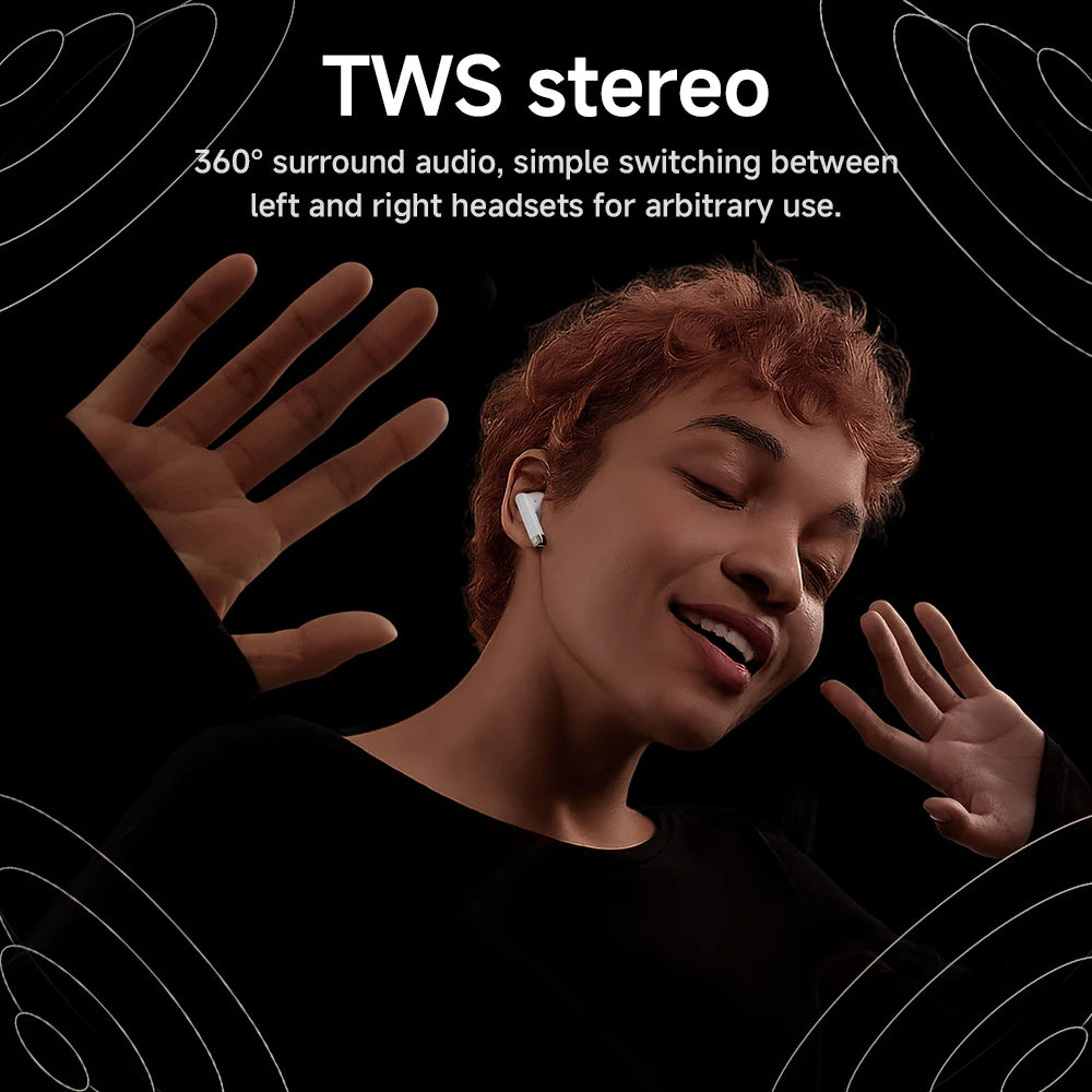 HOCO EQ2 True Wireless Bluetooth 5.3 Earbuds Touch Control Stereo In-Ear Headphones Built-In Microphone Sports Compatible