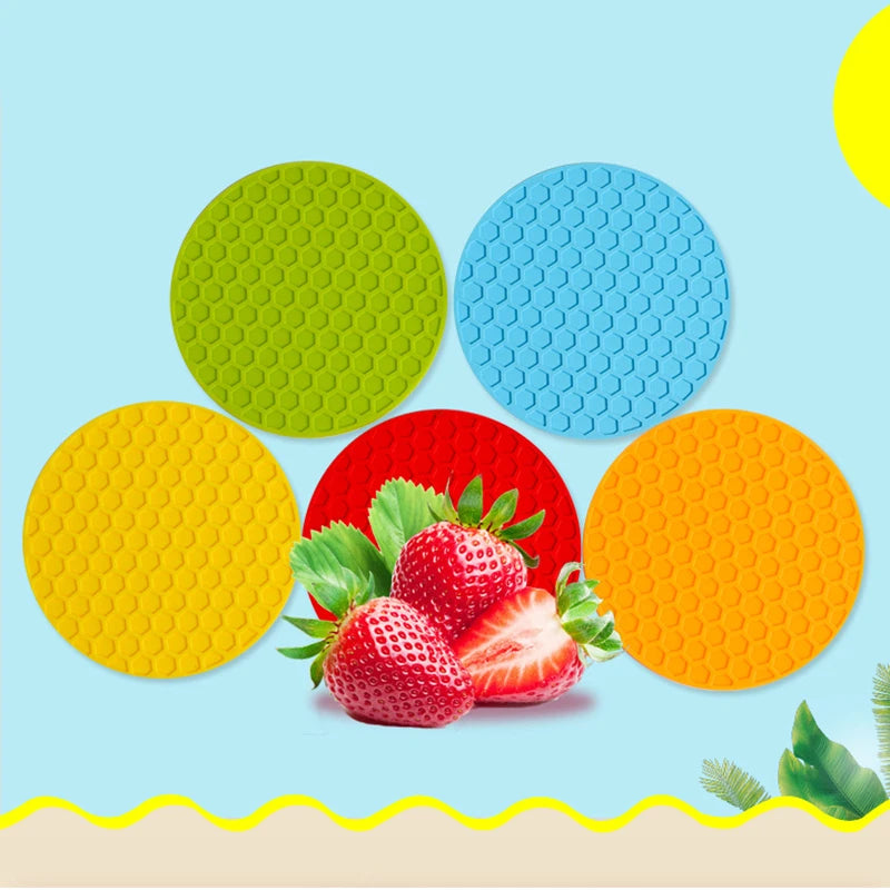 10/9cm Cup Coaster Silicone Cup Pad Slip Insulation Pad Cup Mat Hot Drink Holder Mug Stand Tasteless Home Kitchen Accessories