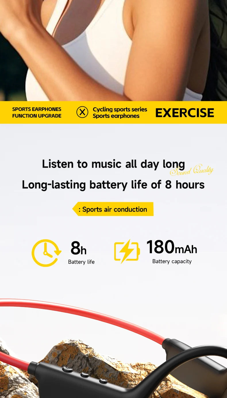 Lenovo Bone Conduction Headset Bluetooth 5.4 With Mic Waterproof Exercise Fitness Wireless Swimming Sports Headphone New 2026