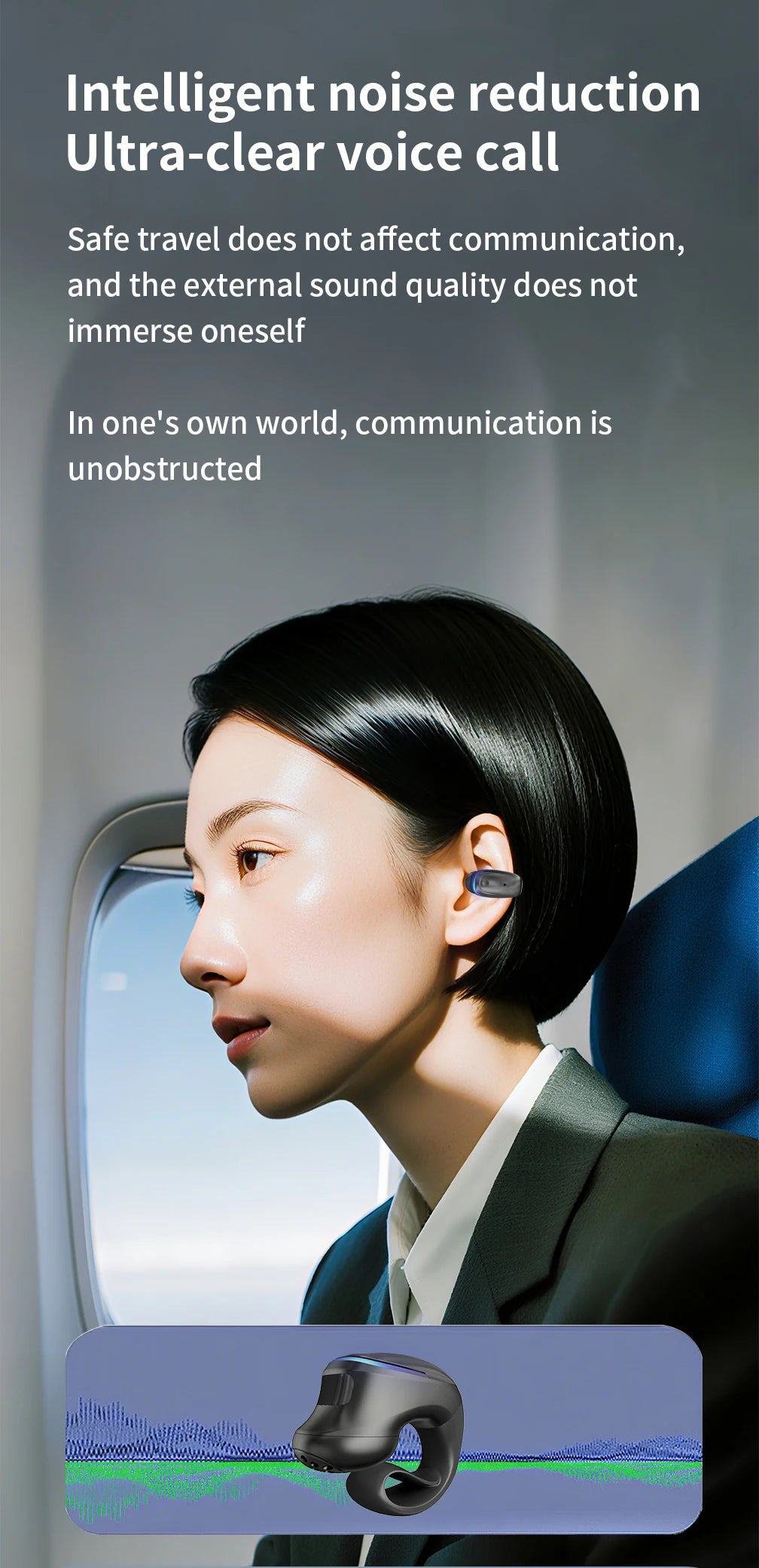 Bone Conduction 5.3 Wireless Bluetooth Headset Talking Clip-on Headset Long Time Wear Without Pain Ultra Long Battery Life