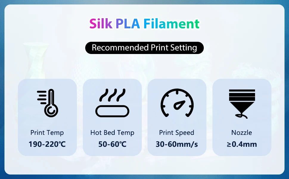 Silk PLA 3D Printer Filament 1.75mm Triple Color Silk PLA Filament 3D Printing Filament 250g 3 In1 Color Rose Red Sky Blue Green