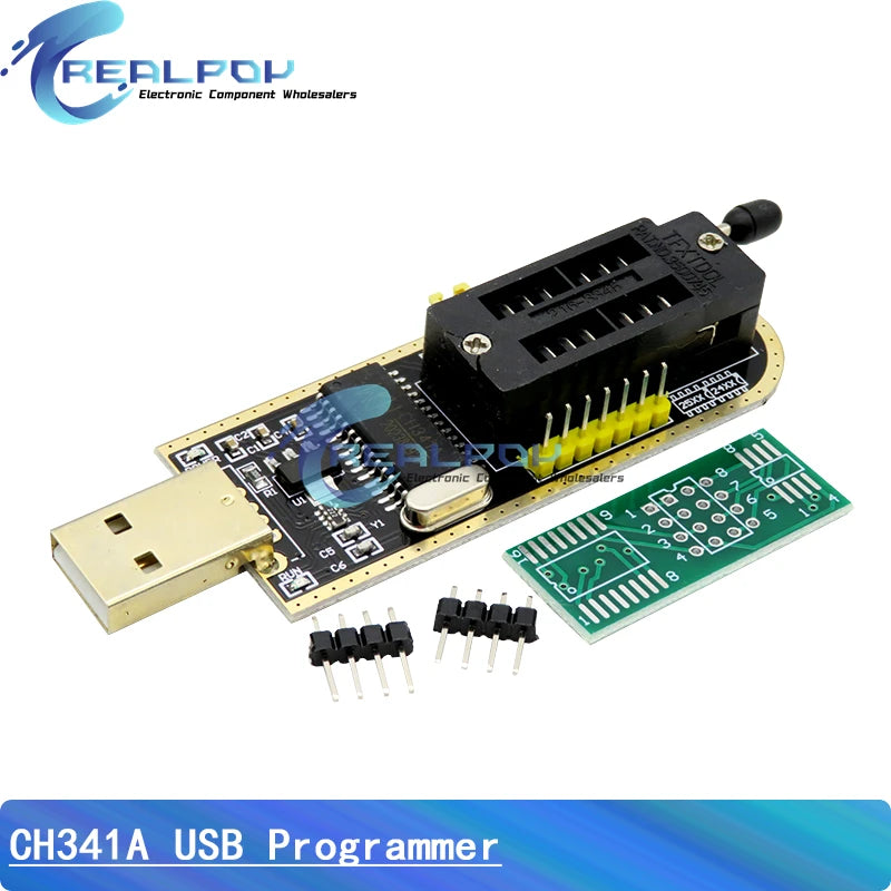 CH341A Programmer Adapter + SOIC8 Adapter+ SOP8 Clip With Cable+1.8V Adapter CH341A EEPROM Flash BIOS USB Programmer ZIF Adapter