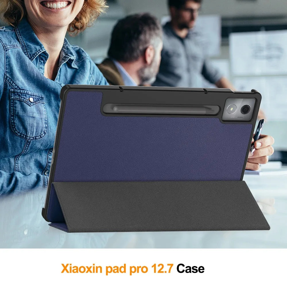For Xiaoxin Pad Pro 12.7 2025 Tri-Folding Stand Smart Tablet Case for Lenovo XiaoxinPad Xiaoxin Pad Pro 12.7 2025 Cover funda