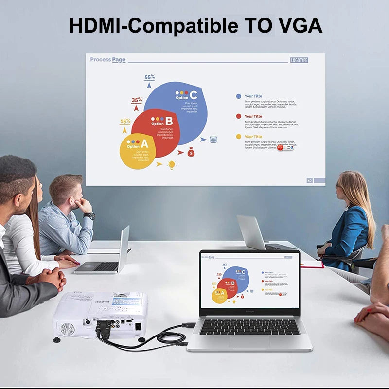 HDMI-compatible to VGA Adapter HD 1080P with 3.5mm Audio Cable For PC Laptop TV Box Projector HDMI-compatible to VGA Converter
