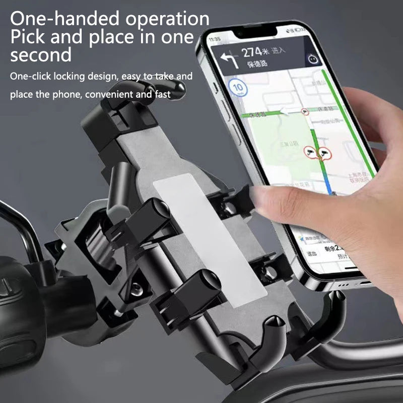 Motorcycle, Bicycle, Electric Vehicle Riding Mobile Phone Holder, Anti-shock And Anti-drop