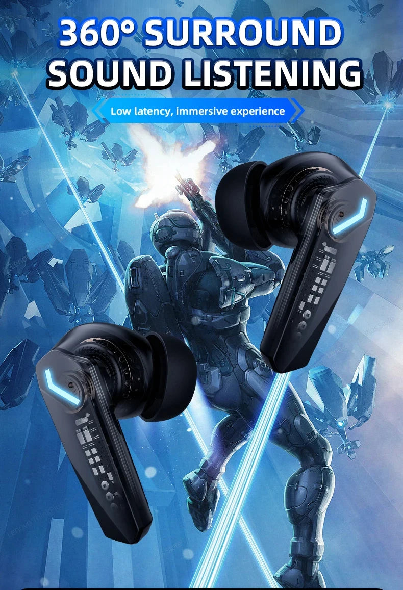Choice Lenovo GM2 Pro Earphone Bluetooth 5.4 Headphones with Mic 9D Stereo Pro 6 Earbuds Dual Modes Music Game Wireless Headset