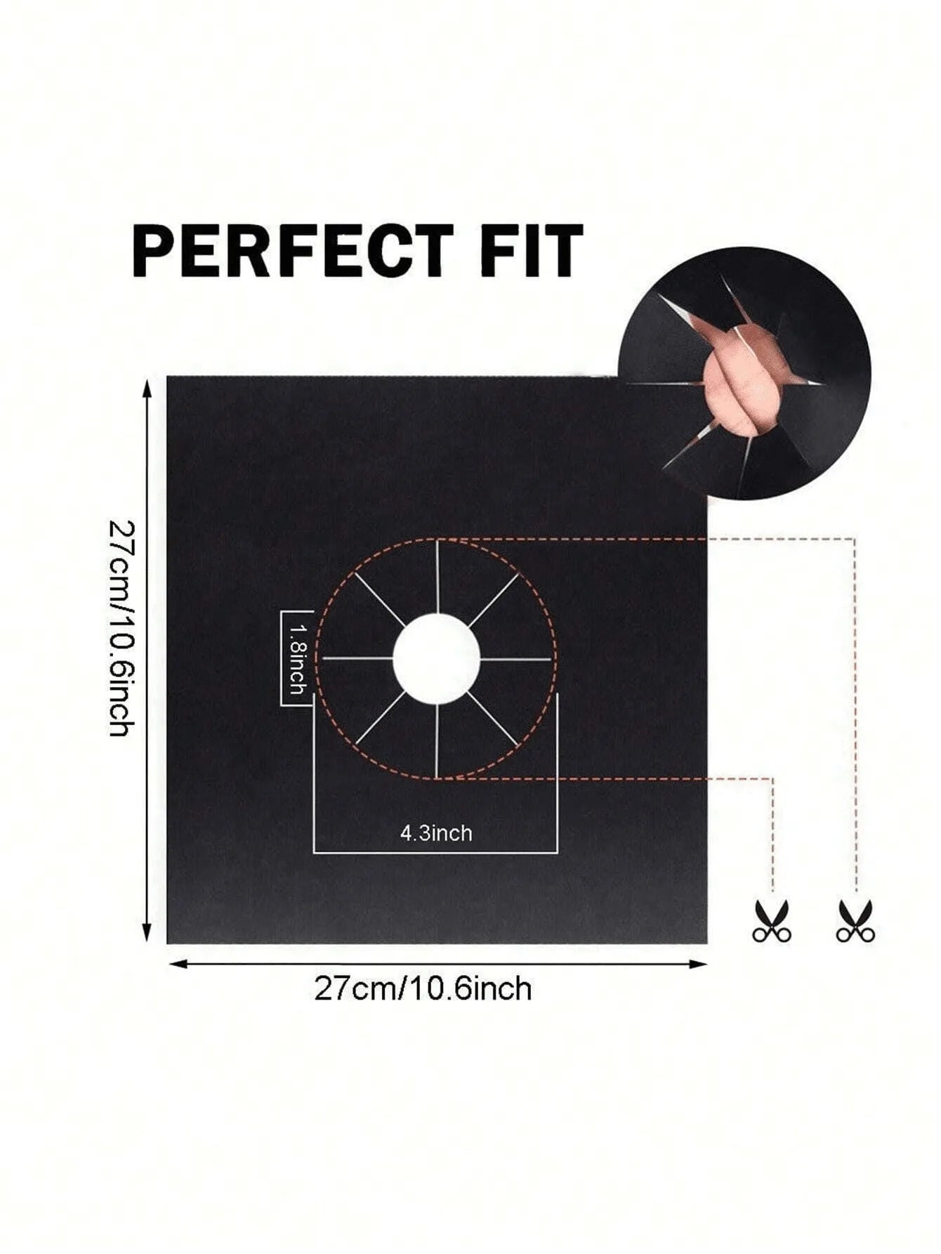 Commercial Restaurant Stove Top Heat Resistant Mat, Heavy Duty. 28x27cm, Teflon, for Professional Kitchen