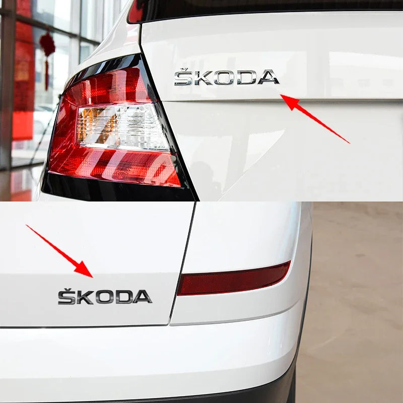 3D Car Stickers Lettering Rear Trunk Emblem Badge Decals For Skoda Yeti VRIS Octavia a5 Karoq Kamiq Fabia Kodiaq Rapid Superb