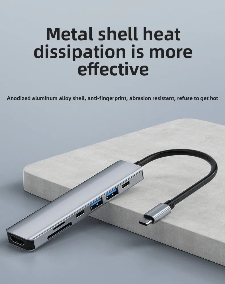 USB C Docking Station TYPE-C HUB to HDMI 4K 30Hz with Screen off Button USB 3.0 5Gbps HUB 87W Fast Charging for MacBook