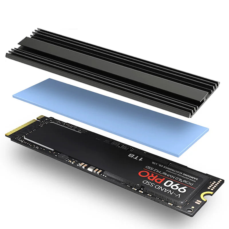TEUCER M.2 2280 NVMe SSD Aluminum Heatsink Radiator with Thermal Pad for PS5/PC/Laptop Cooling 5mm Thickness