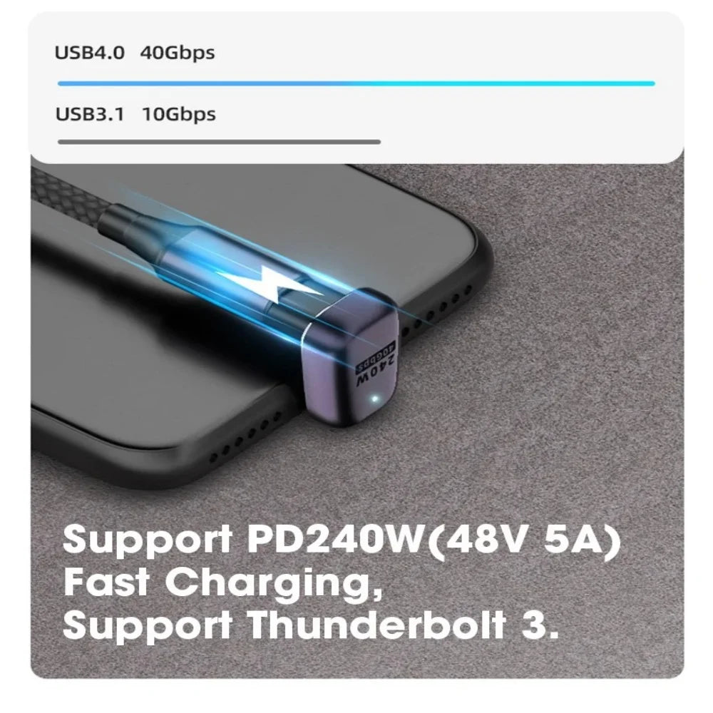 PD240W USB4.0 Type C to USB C Fast Charging Adapter Converter 40Gbps Data Sync Connector 8K@60Hz USB C OTG Adapter for MacBook
