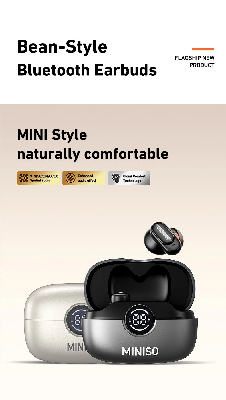MINISO MS105 Bluetooth Earphone In-Ear Earbuds Soft Earbuds Wireless Headphones Waterproof IPX5