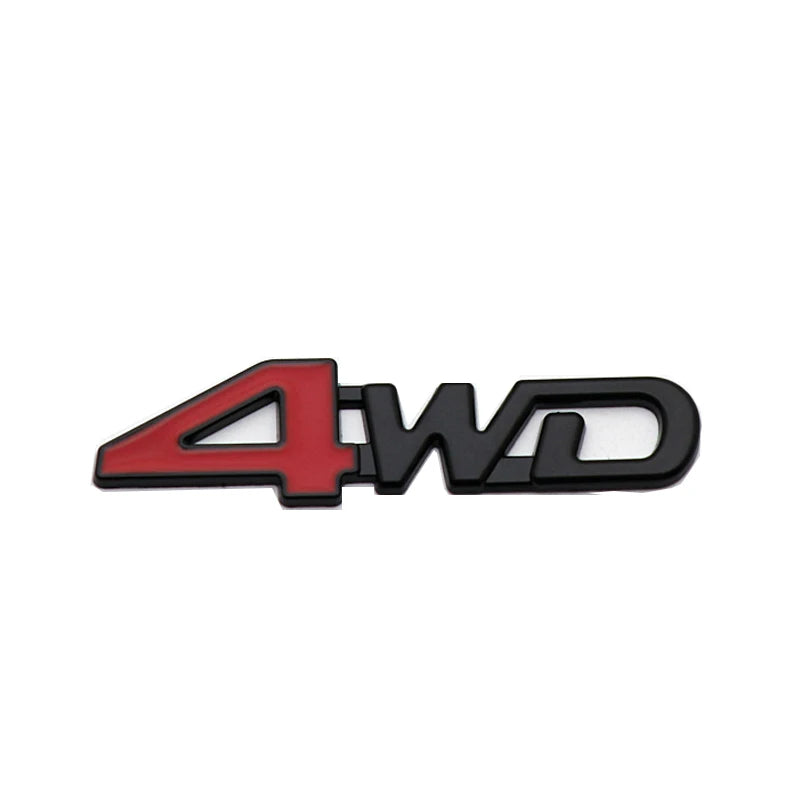 3D Metal 4WD Logo Decals Emblem Badge Car RearTrunk Fender Adhesive Badge Body Sticker ForToyota RAV 4 Hyundai Honda Accessories
