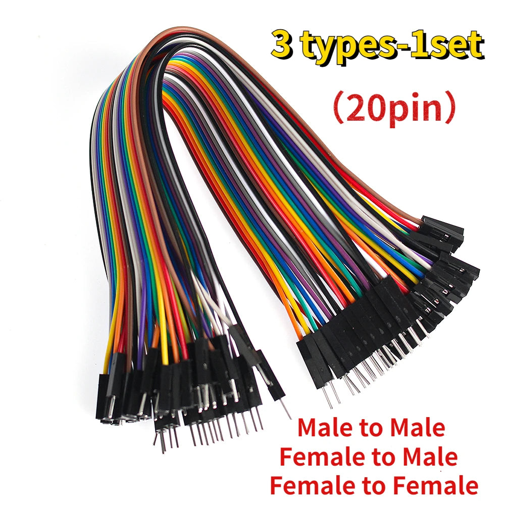 20Pin Jumper Wire Dupont Line 20cm Male To Male+Female To Male + Female To Female Dupont Cable, for Arduino DIY Electronics Kit