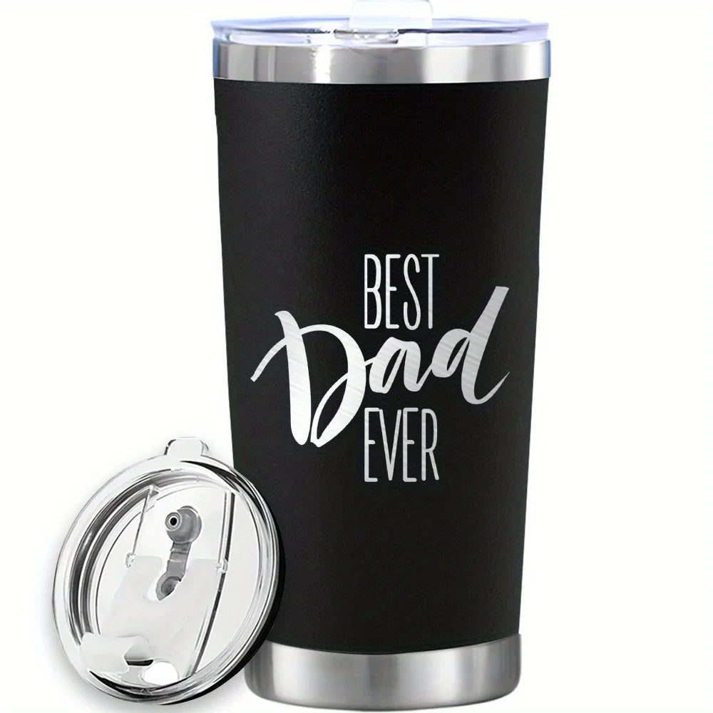 20oz Dad thermos water bottle, Stainless Steel Tumbler Large Capacity water thermal bottle Travel Coffee Mug, Father's Day Gifts