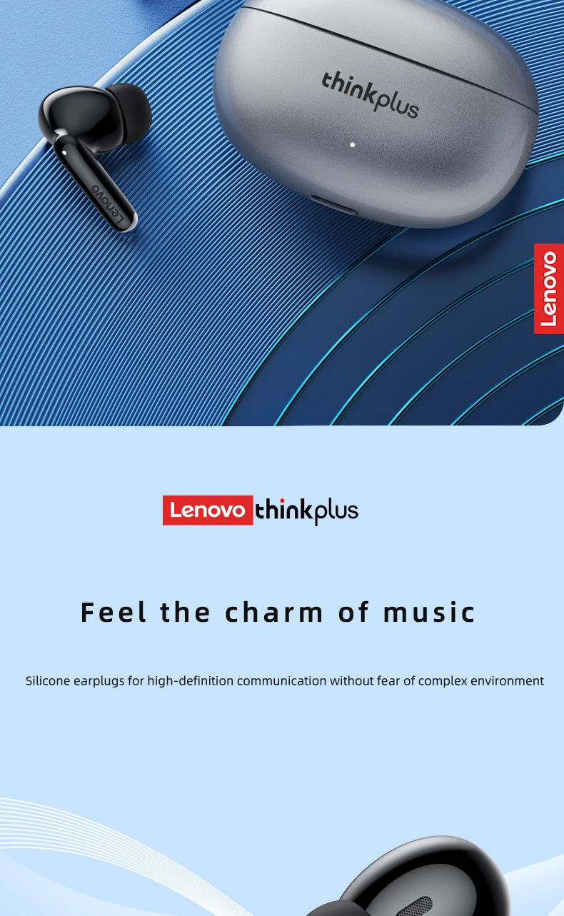 Lenovo Thinkplus XT88 in Ear Bluetooth Earphones with Dual Microphones, Stereo Noise Reduction, Bass HIFI Touch Earbuds