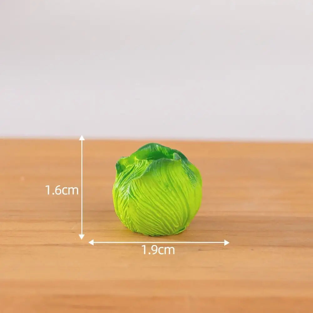 Mini Vegetable Figurines Resin Garlic Red Pepper Lettuce Cucumbers Pumpkin Ginger Baskets Diy Dollhouse Kitchen Vegetable Model