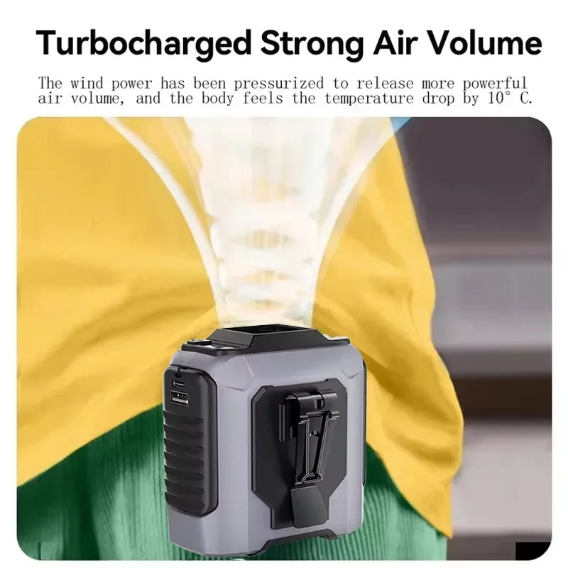 2026 NEW Rechargeable Portable Hands-Free Mini Fan Large Battery With Flashlight 5th Speed Suitable For Outdoor Work Lighting