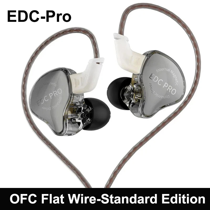 New KZ EDC Pro Headset Dynamic In-Ear Monitor HiFi Wired Headphone Bass Stereo Game Music Earbuds Sports Noise Reduction Earphon