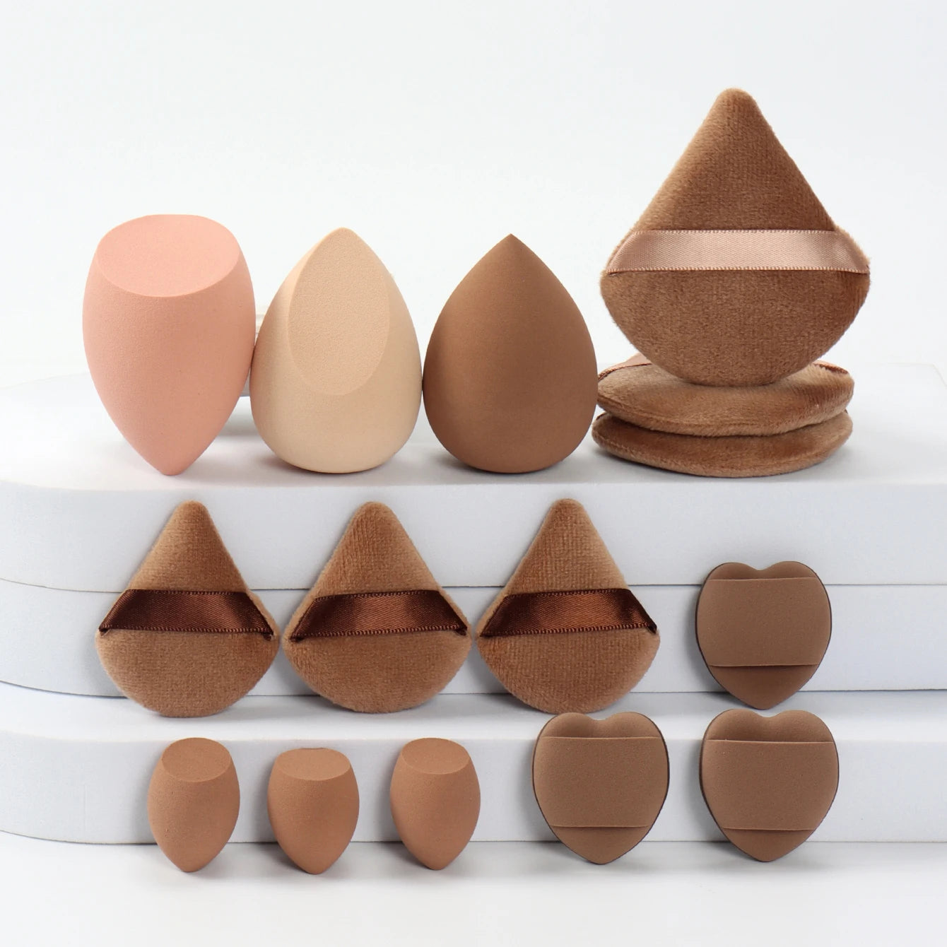 Spring 15 Cans, 3 Loose Powder Puffs & 3 Mini Loose Powder Puffs & 3 Mini Makeup Eggs & 3 Mini Air Cushion Puffs, Foundation Mix
