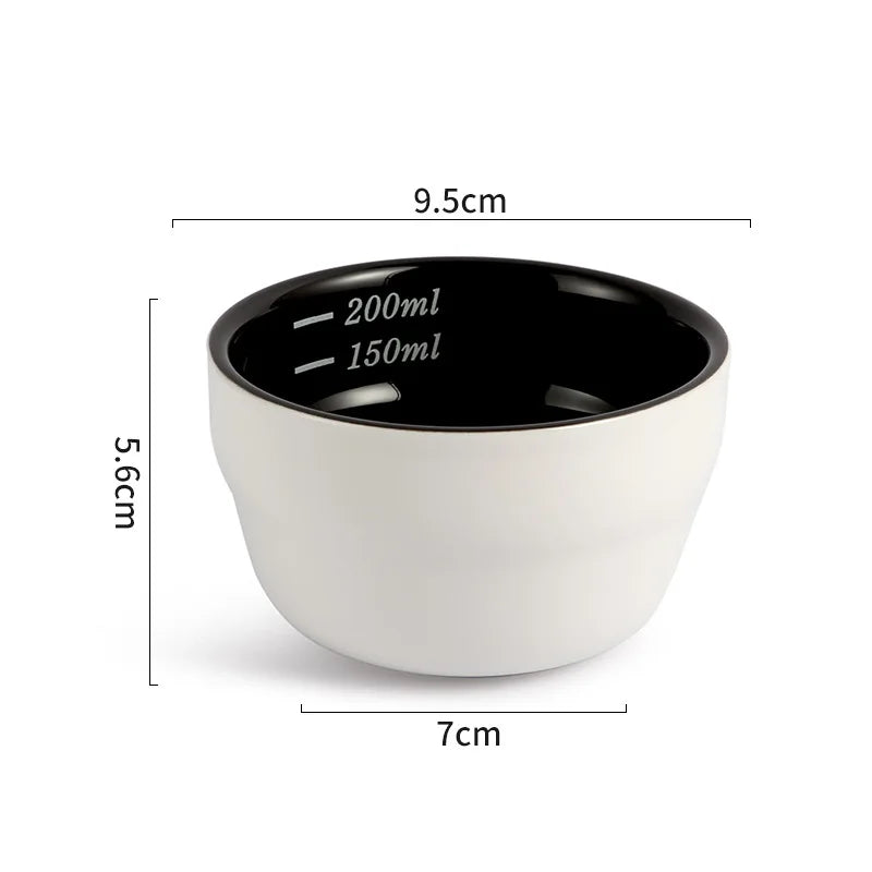 200ml Ceramic Thickened Coffee Cup Measuring Bowl U Cupping Cup Espresso Measuring Cup Kitchen Measure Mug