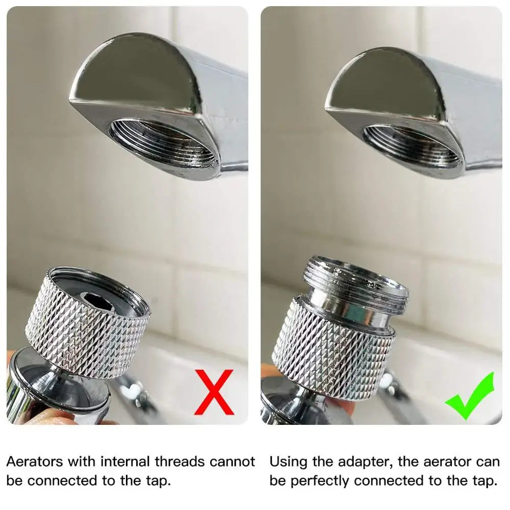 16/18/20/22/24/28/mmto22mm Tap Aerator Connector with Gasket Metal Outside Inside Thread Water Saving Adaptor for Kitchen Faucet