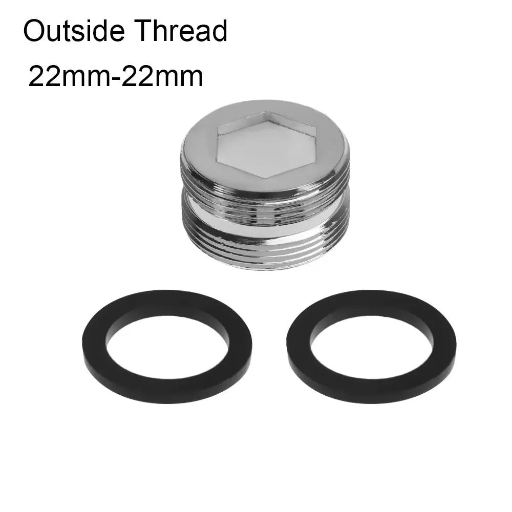 16/18/20/22/24/28/mmto22mm Tap Aerator Connector with Gasket Metal Outside Inside Thread Water Saving Adaptor for Kitchen Faucet
