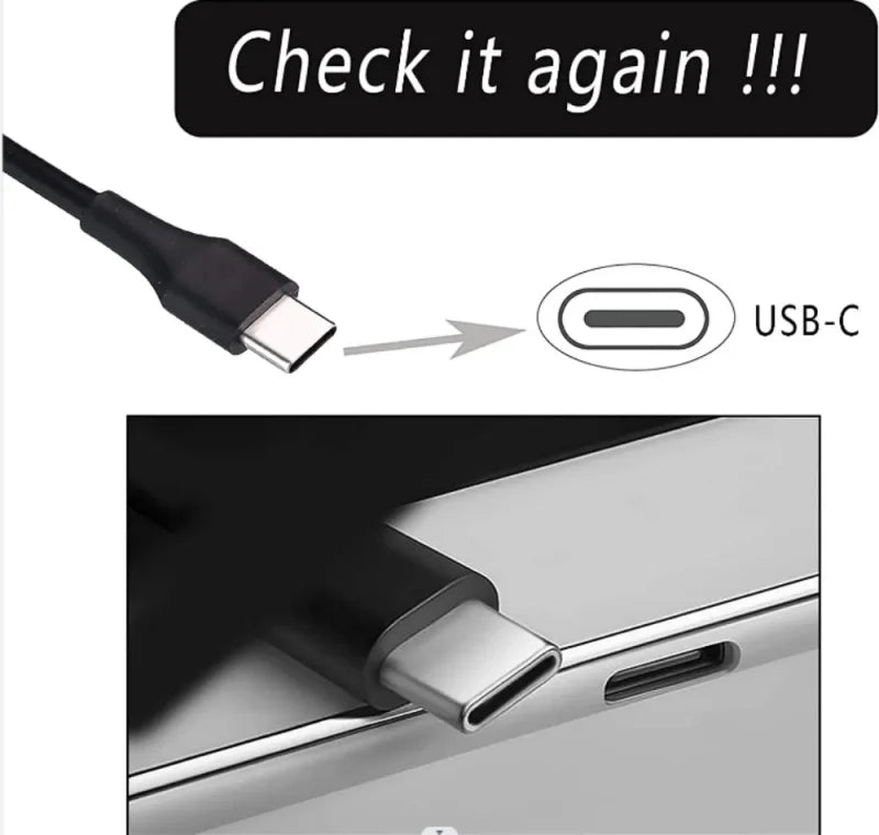 Notebook Power Adapter 65W 20V3.25A Laptop Charger with Type-C Interface Compatible with EU Plug for Part ASUS/Lenovo/HP Laptops