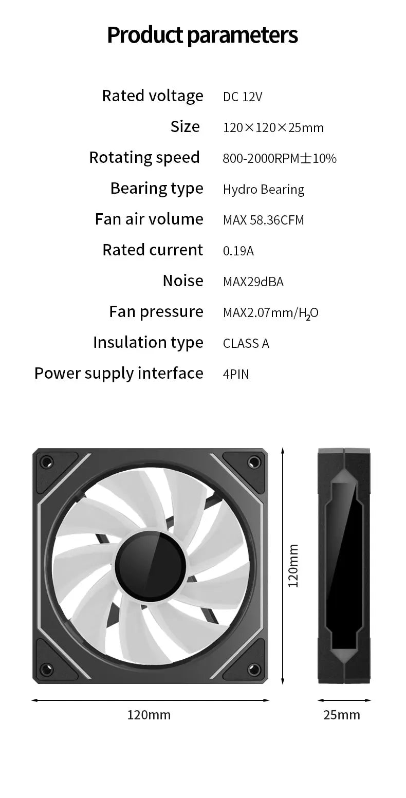 TEUCER Prism4 Pro 12cm ARGB Fan PC Case Fan Kit 4pin PWM CPU Cooling Fans 3pin 5v RGB Gaming Computer Fan