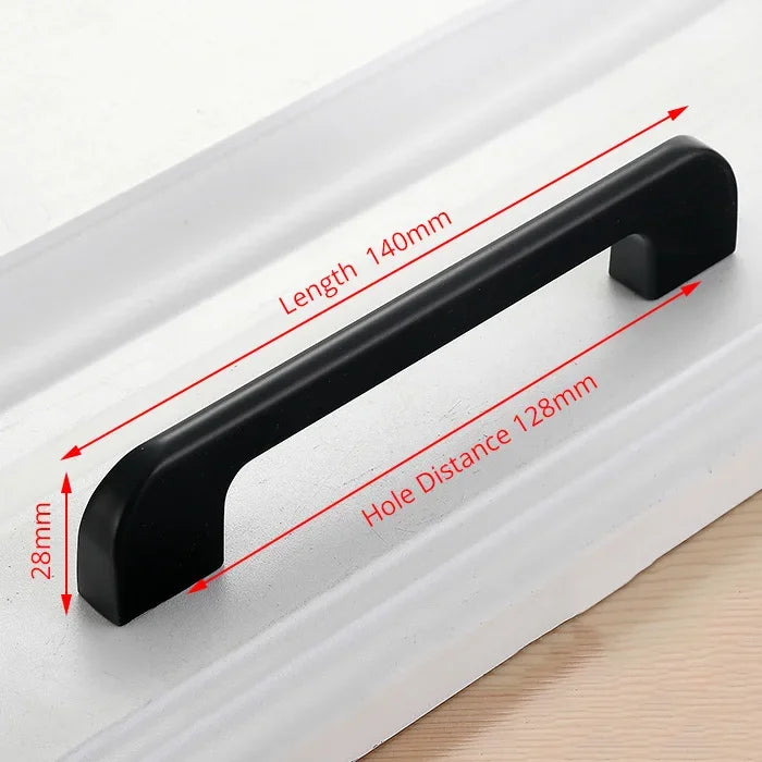 Aluminum Alloy Black Cabinet Handles American Style Solid Kitchen Cupboard Pulls Drawer Knobs Furniture Handle Hardware