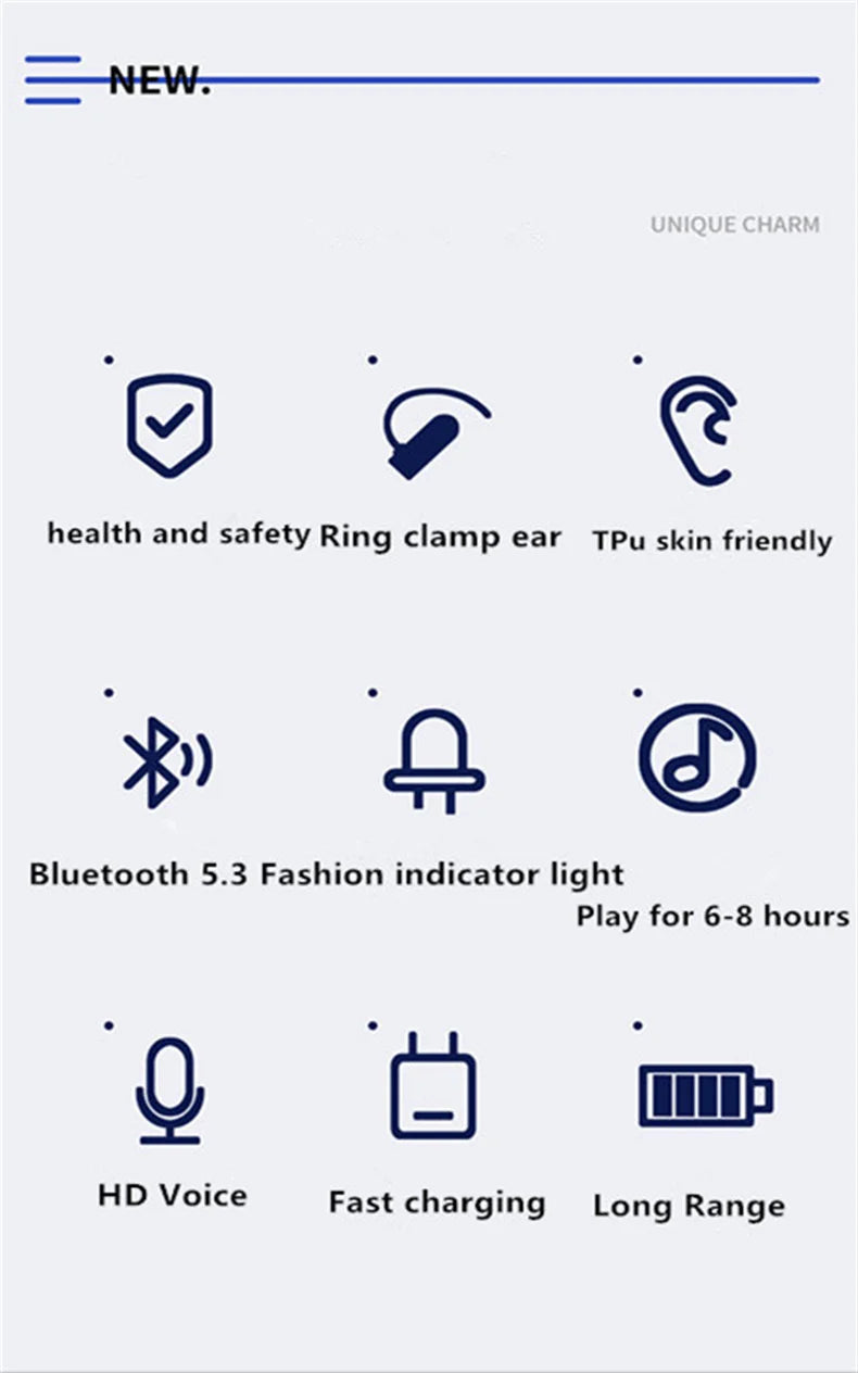 STTKGZD Earphone Clip Wireless Bluetooth Headphone Bone Conduction Headset High Quality TWS Auriculares Sport Noise Canceling