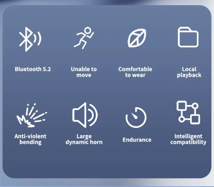 X7 Wireless Bluetooth Earphones, Sports-Style Air-Conducting LED Battery Display, Memory Card Insertion Support