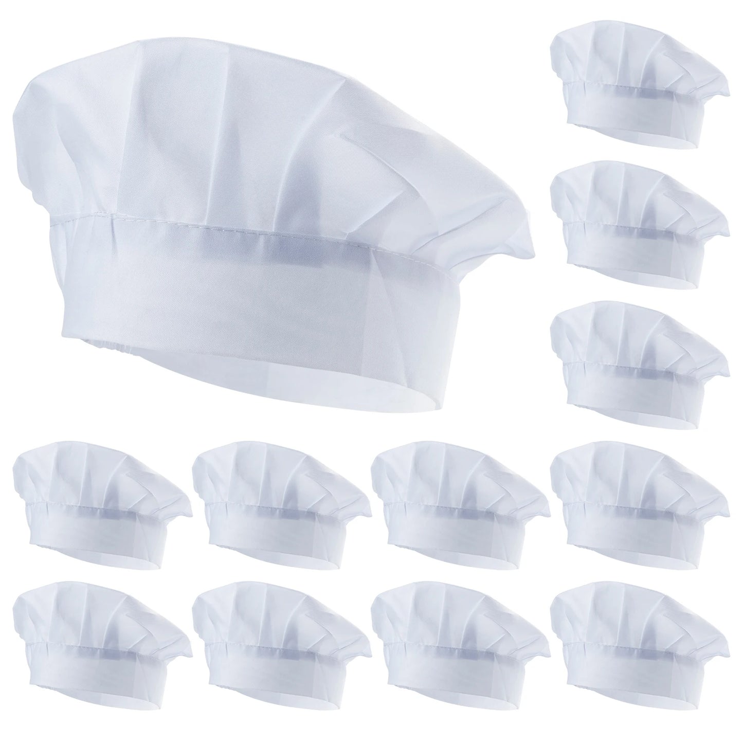 Baby Kid White Chef Hat Elastic For Party Kitchen Baking Cooking Cap Halloween Carnival Masquerade Party Costume Props Headwear