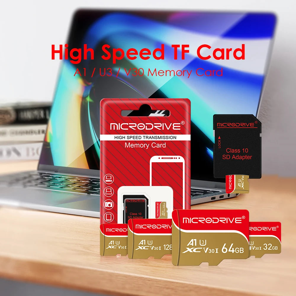 Class 10 Micro Memory Card, Mini SD Flash Card, TF Card, 128GB, 64GB, 32GB, 16GB, 256GB, For Smartphone PC