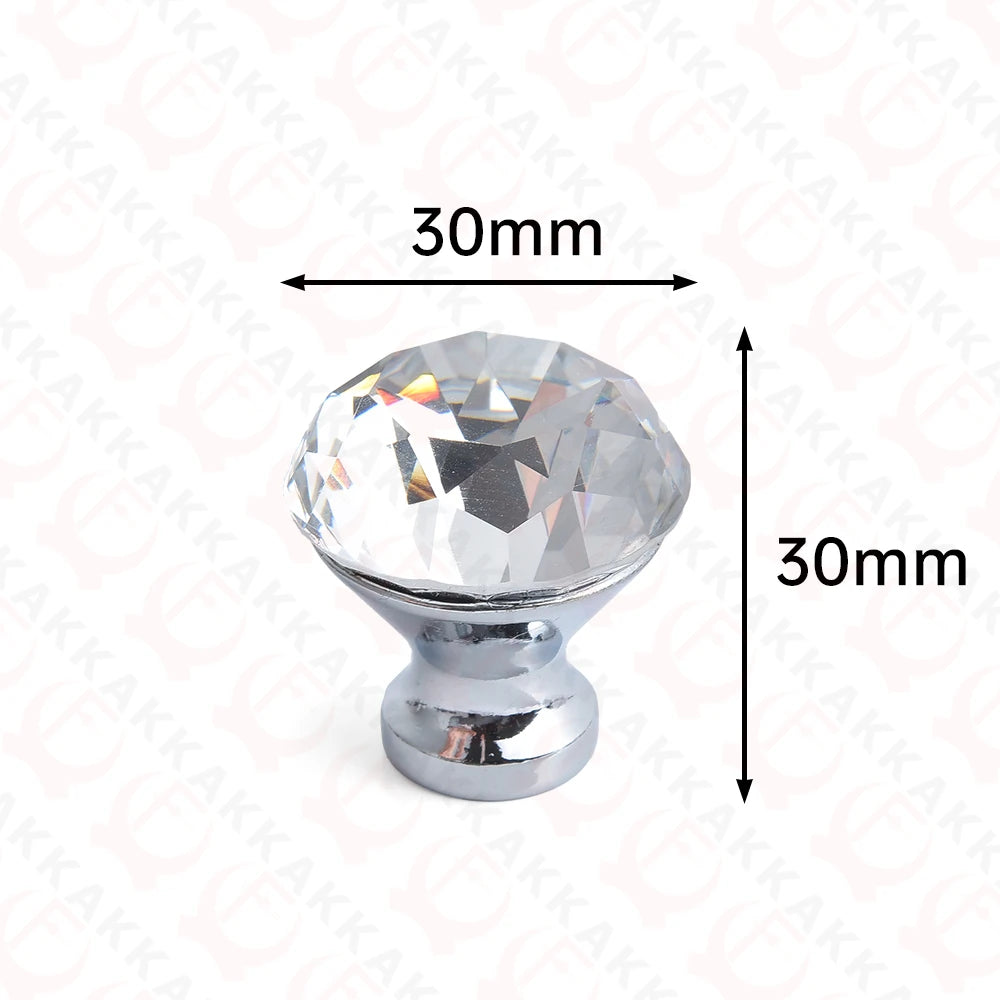 KAK Gold Diamond Crystal Glass Cabinet Knobs and Handles Cupboard Door Pulls Zinc Alloy Kitchen Handle Furniture Door Hardware