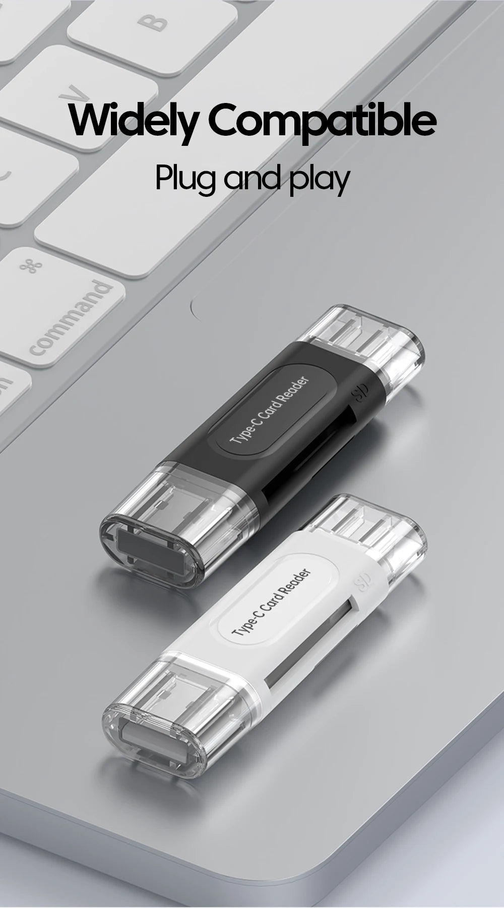 4 in 1 USB Type C Multifunction Card Reader SD TF Card Reader For IPhone15 16 PC Laptop USB2.0 Smart Storage Card Reader Adapter