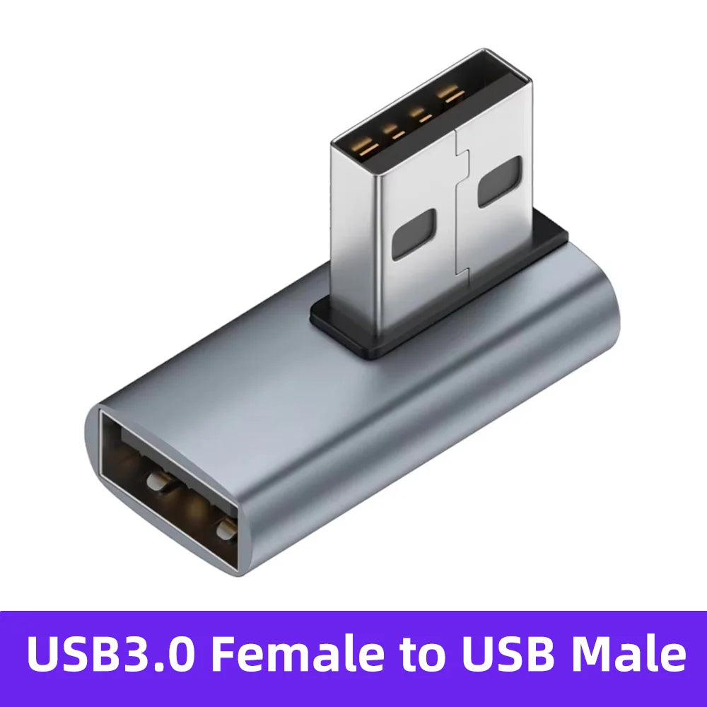 90 Right Angle USB 3.0 Extension Adapter Upward Elbow 10Gbps USB Connector for PC Male To Female Extension Plug Converter