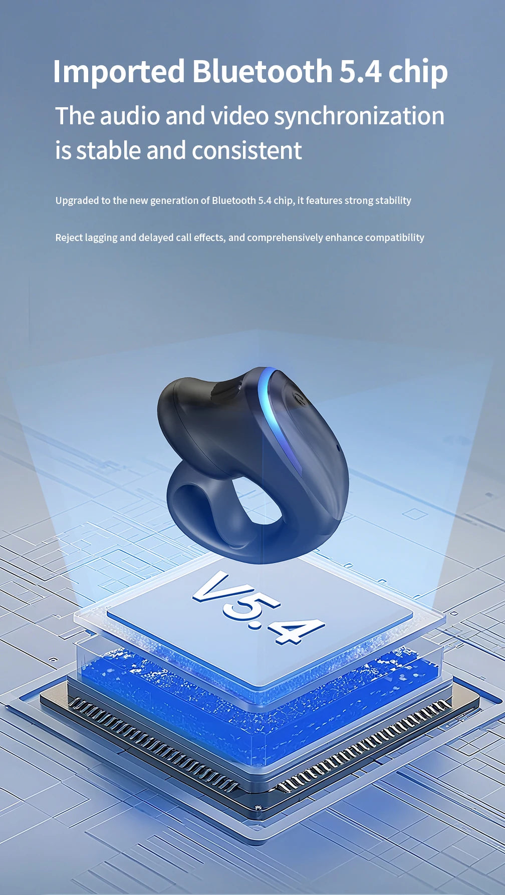 Bone Conduction 5.3 Wireless Bluetooth Headset Talking Clip-on Headset Long Time Wear Without Pain Ultra Long Battery Life