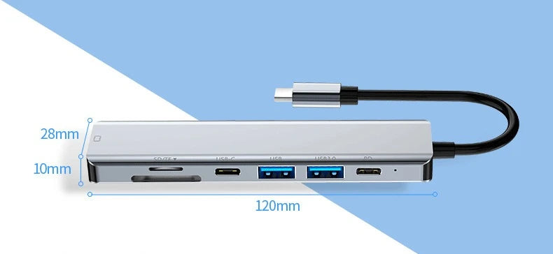 USB C Docking Station TYPE-C HUB to HDMI 4K 30Hz with Screen off Button USB 3.0 5Gbps HUB 87W Fast Charging for MacBook