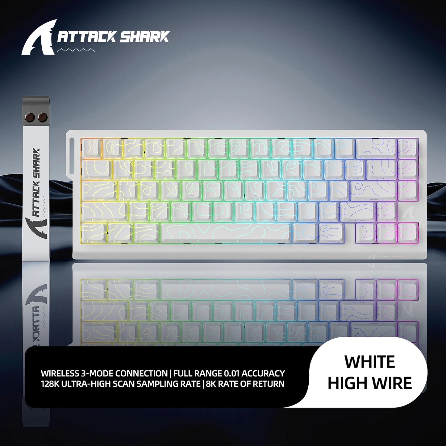 X68HE ATTACK SHARK X68PRO RGB Magnetic Mechanical Keyboard 0.01mm RT Accuracy 128K Rate 0.125ms and 8000Hz for E-sports