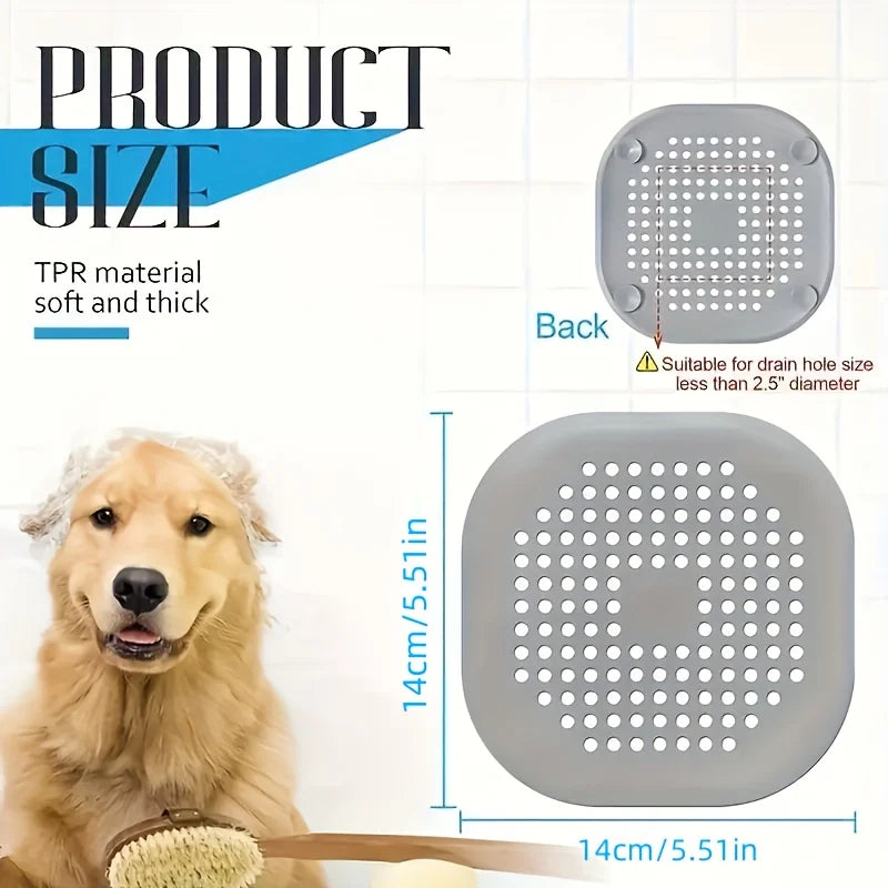 1pc Silicone Sink Hair Catcher, Shower Drain Cover Filter Control Sink and Tub Clog Preventer  Bathroom and Kitchen Accessories