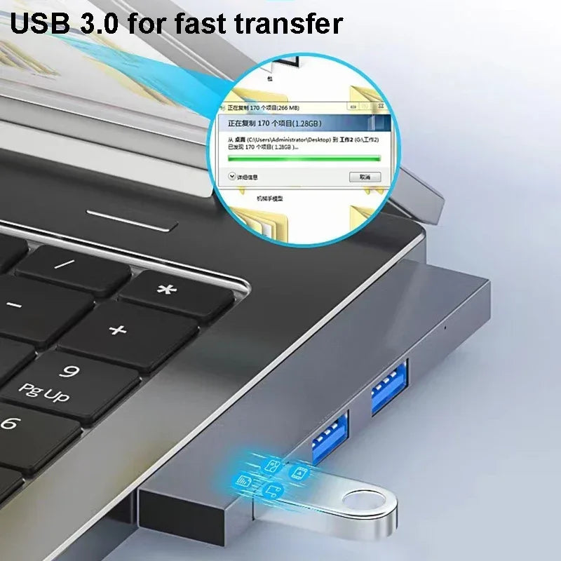 USB C Hub 3.0 Type C 3.1 Four-Port Multifunction USB OTG Adapter for Various Computer Devices