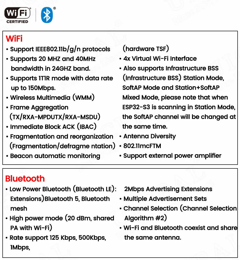 ESP32-S3 Development Board 2.4G Wifi Module for Arduino ESP IDF ESP32-S3WROOM1 N8R2 N16R8 44Pin Type-C 8M PSRAM ESP32 S3