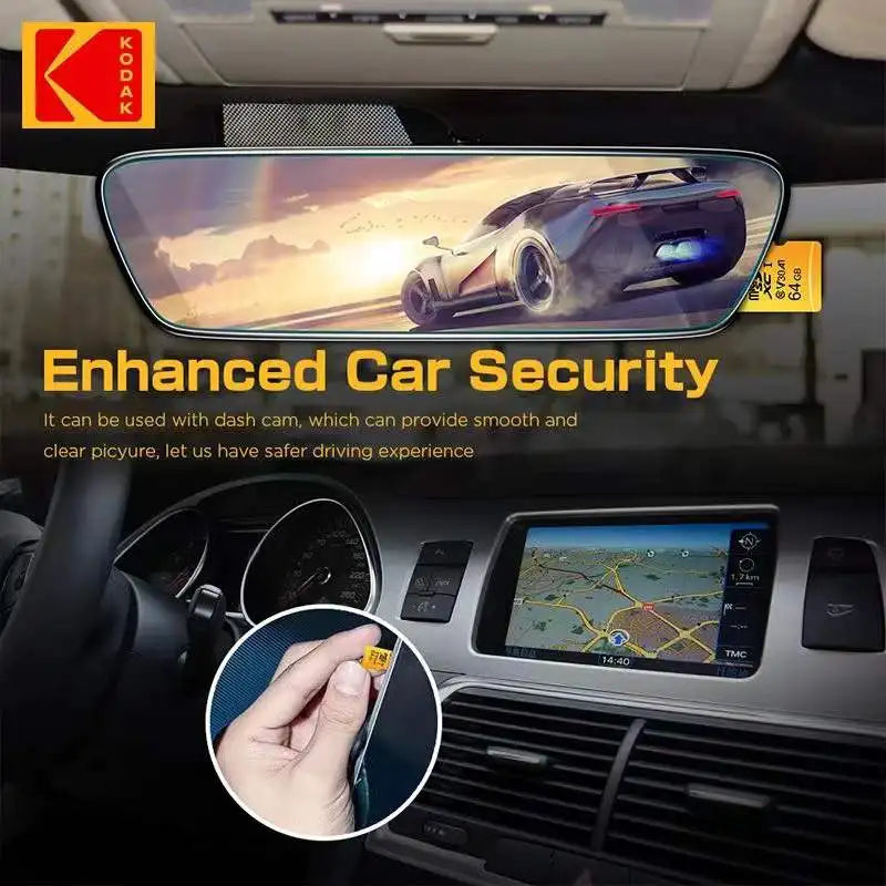 Kodak Micro SD Card 256GB 128GB 64GB 32GB Class10 U3 V30 High Speed Memory Card for Phone Tablet Camera