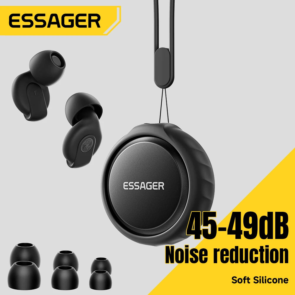 Essager Noise-canceling Sleep Earplugs 45-49dB Anti-Noise Hearing Protection Silicone Soft Earplug for Sleep Work Study Travel